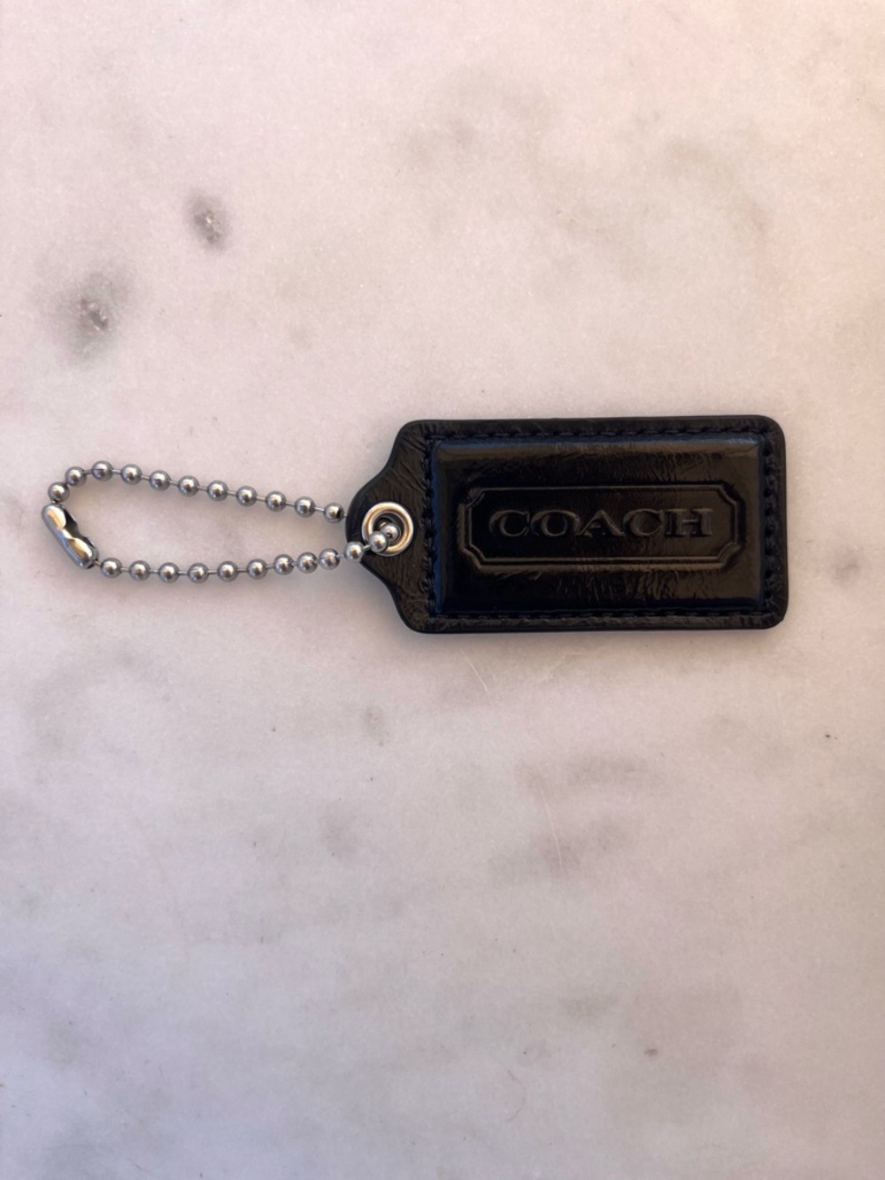 COACH Vintage Patent Leather Hang Tag, Black